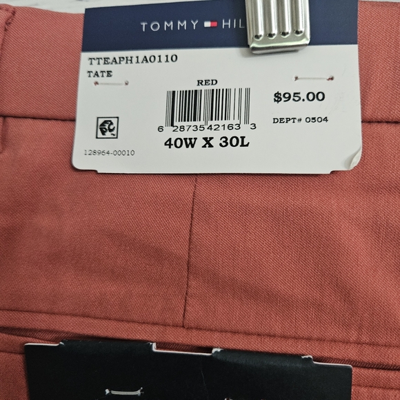 NWT Tommy Hilfinger Red Men's Modern-Fit Tb Flex Stretch Pants Size 40W X 30L - Picture 10 of 13